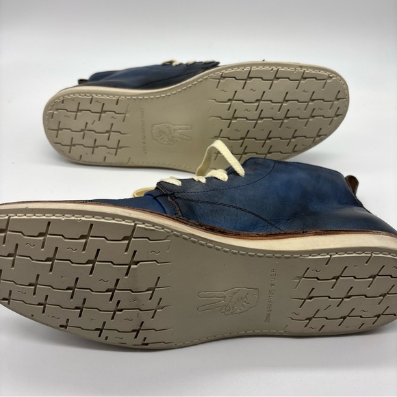 John Varvatos Barrett Leather Chelsea Ankle Boots Denim Blue Men’s Size 8M - Picture 7 of 7